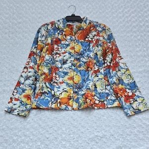 Chico's Colorful Floral Button-Up Shirt Size 3
